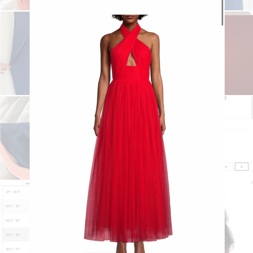 SAU LEE Red Halter Maxi Dress